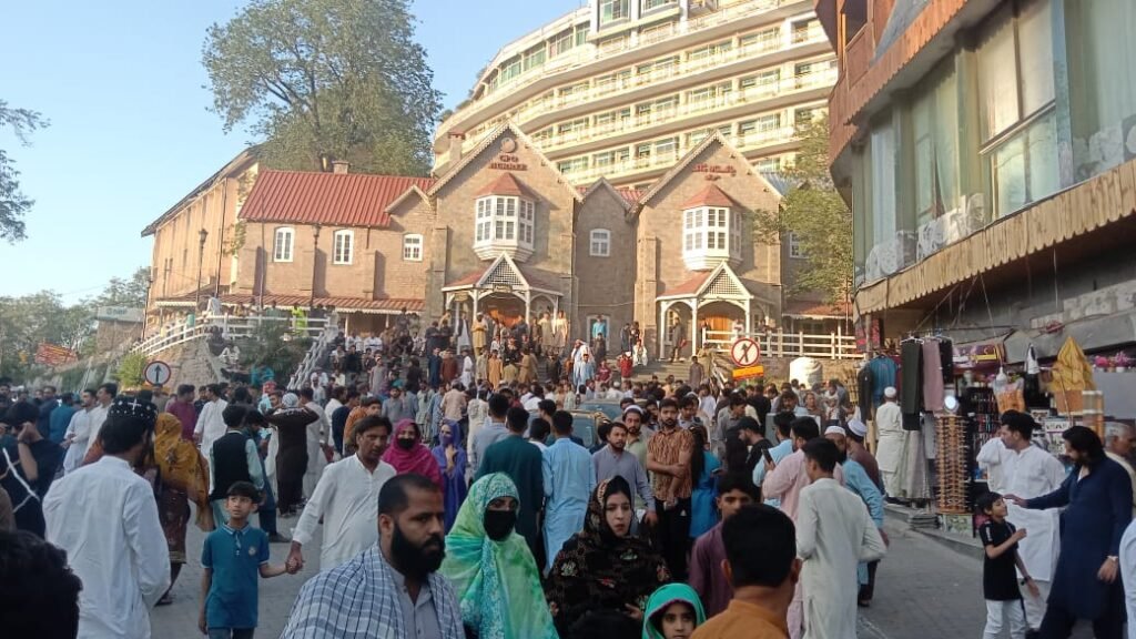 Tourists, seeking respite from the heat, have flocked to Murree to celebrate Eid