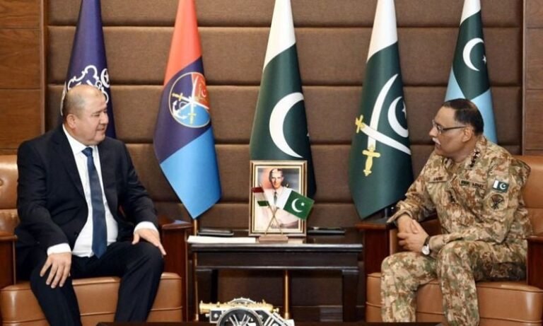 RAWALPINDI: Chief of the General Staff of the Armed Forces and First Deputy Minister of Defence of Tajikistan Major General Saidzoda Bobojon Abdukodir called on Chairman Joint Chiefs of Staff Committee (CJCSC) General Sahir Shamshad Mirza in Rawalpindi on Friday, a military statement said. According to the military’s media wing, Inter-Services Public Relations (ISPR), the discussion focused on the evolving regional security situation and shared strategic interests. Both military leaders emphasised deep-rooted brotherly relations between Pakistan and Tajikistan and explored avenues to further strengthen bilateral defence cooperation. The visiting dignitary lauded the professionalism of the Pakistan Armed Forces and acknowledged their sacrifices in the fight against terrorism. Earlier, upon arrival at Joint Staff Headquarters, a smartly turned-out tri-services contingent presented a Guard of Honour to the visiting dignitary.
