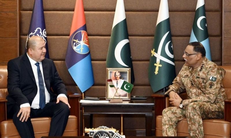 RAWALPINDI: Chief of the General Staff of the Armed Forces and First Deputy Minister of Defence of Tajikistan Major General Saidzoda Bobojon Abdukodir called on Chairman Joint Chiefs of Staff Committee (CJCSC) General Sahir Shamshad Mirza in Rawalpindi on Friday, a military statement said. According to the military’s media wing, Inter-Services Public Relations (ISPR), the discussion focused on the evolving regional security situation and shared strategic interests. Both military leaders emphasised deep-rooted brotherly relations between Pakistan and Tajikistan and explored avenues to further strengthen bilateral defence cooperation. The visiting dignitary lauded the professionalism of the Pakistan Armed Forces and acknowledged their sacrifices in the fight against terrorism. Earlier, upon arrival at Joint Staff Headquarters, a smartly turned-out tri-services contingent presented a Guard of Honour to the visiting dignitary.