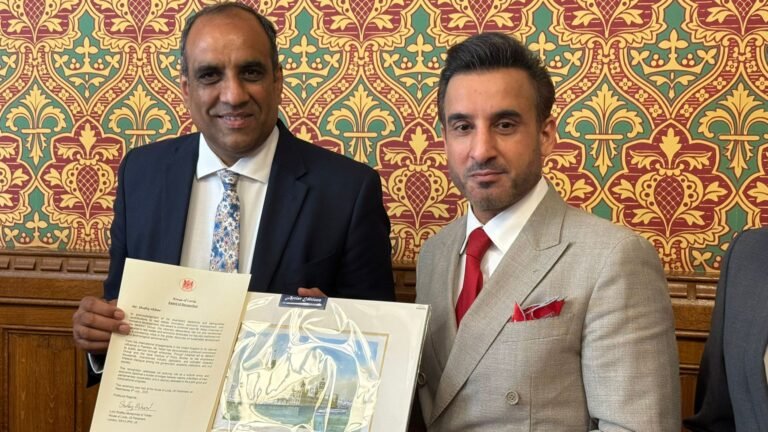British Pakistani Honoured at UK Parliament for Creating Thousands of Jobs and Building