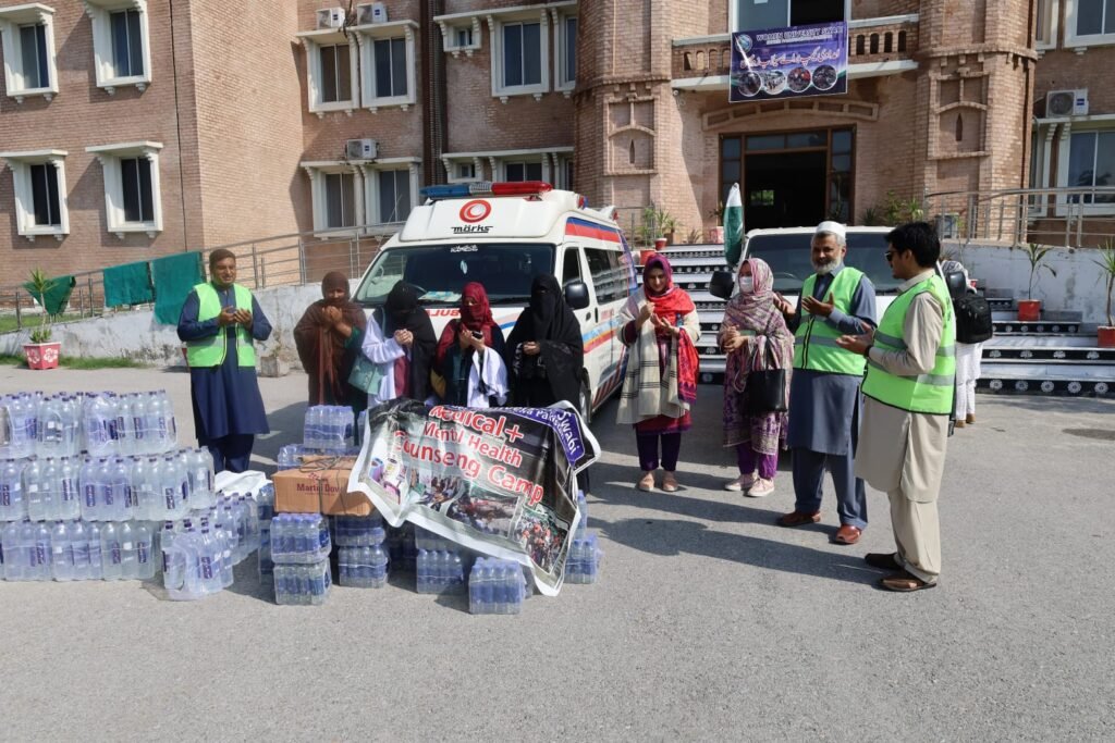 Women University Swabi medical team treats flood related victims in Buner Women University Swabi medical team treats flood related victims in Buner