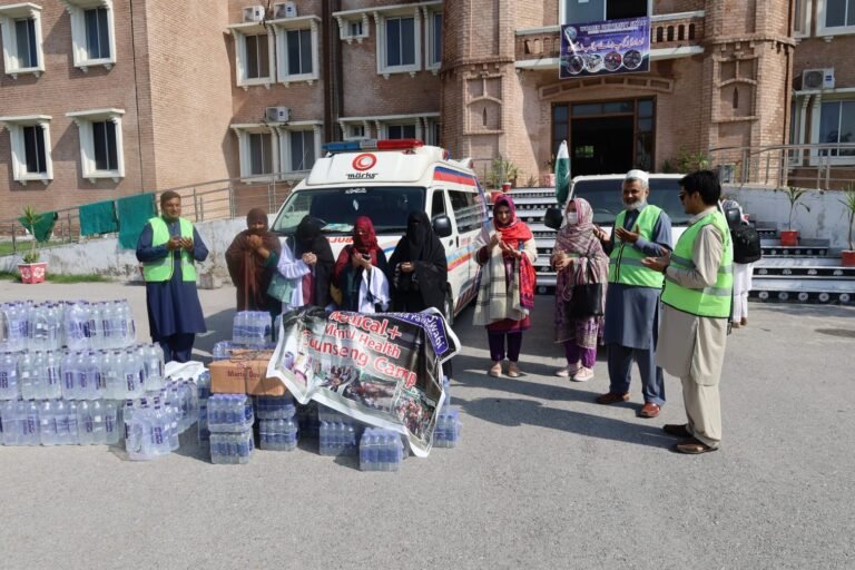 Women University Swabi medical team treats flood related victims in Buner