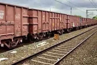 Pakistan-Russia freight train containers at Karachi Port