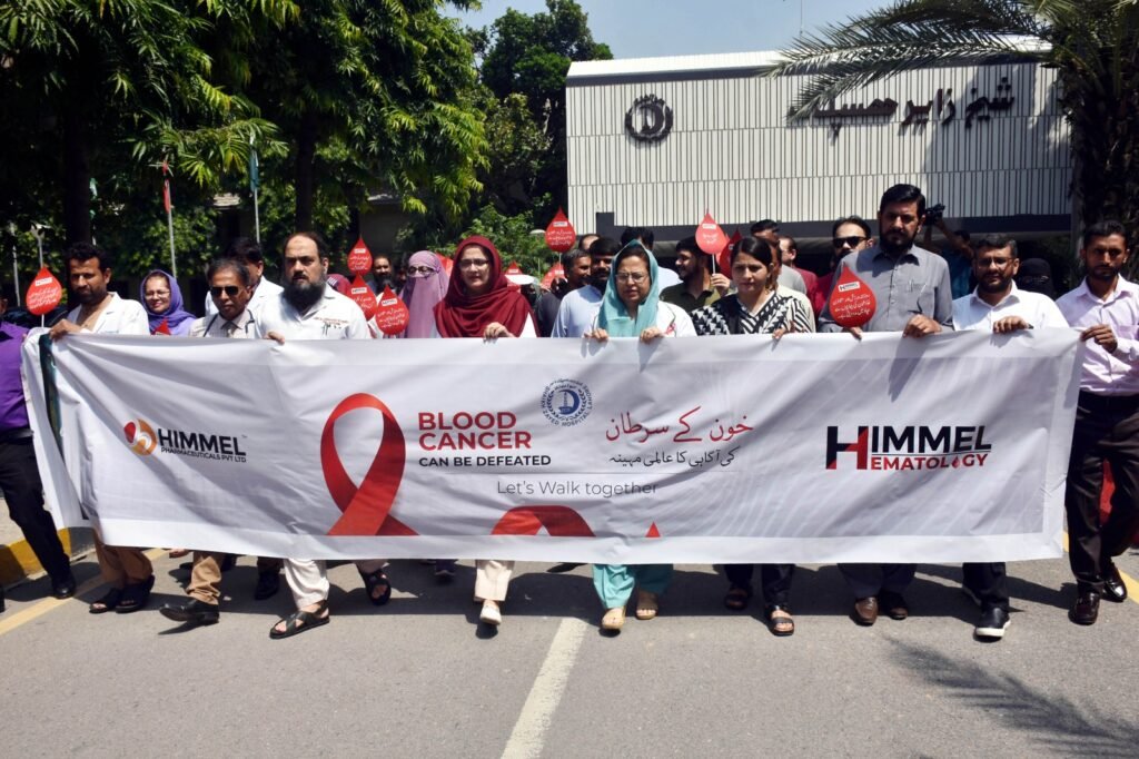 Participants at blood cancer awareness walk at Sheikh Zayed Hospital
