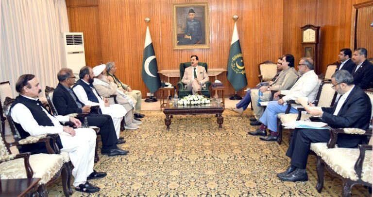 Acting President Gilani hosts senators at Aiwan-e-Sadr for political dialogue