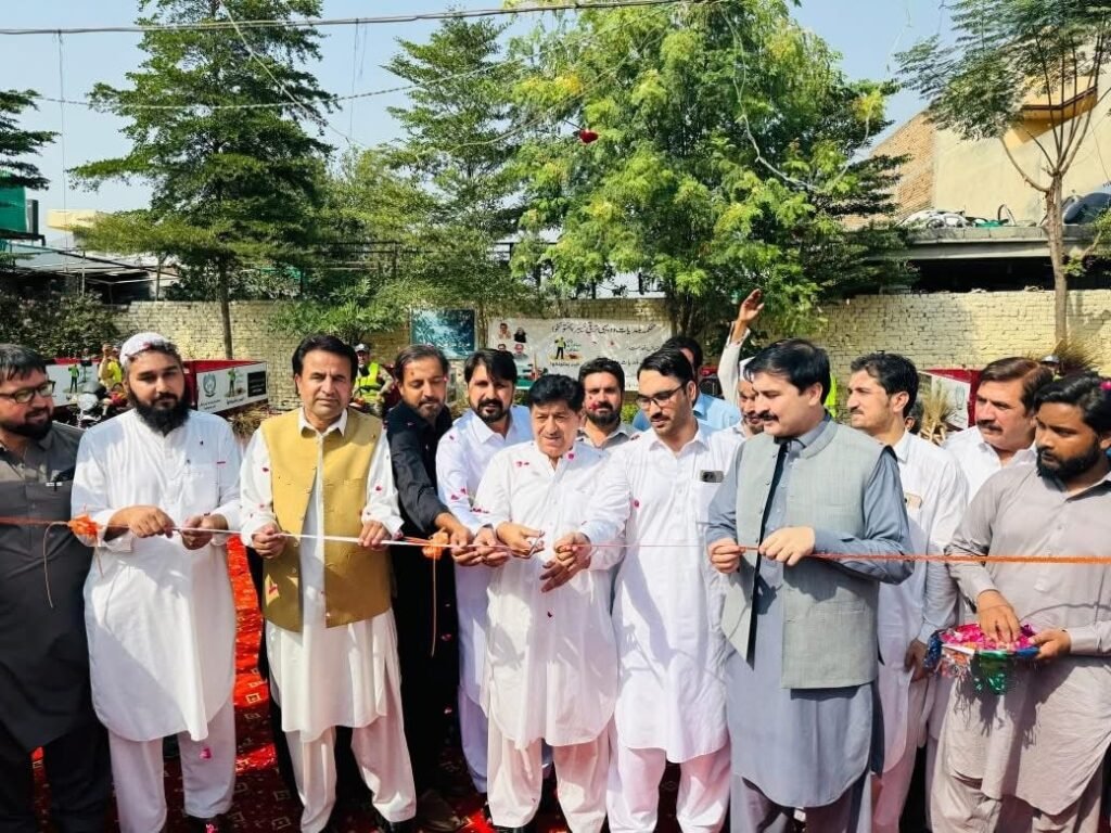 Clean and Transparent Khyber Pakhtunkhwa Programme Launched in Mardan Minister Zahir Shah Toru launching Clean and Transparent Khyber Pakhtunkhwa sanitation programme in Mardan
