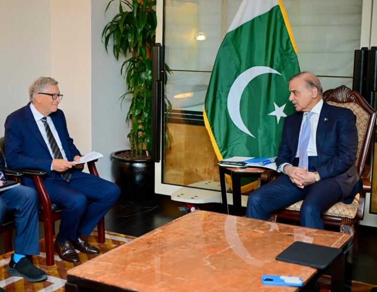 PM, Bill Gates reaffirm commitment to deepen cooperation Shehbaz Gates meeting at UN Assembly discussing health and digital cooperation in Pakistan