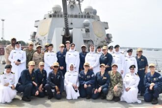 USS Wayne E. Meyer docked in Karachi during Pakistan US naval cooperation visit