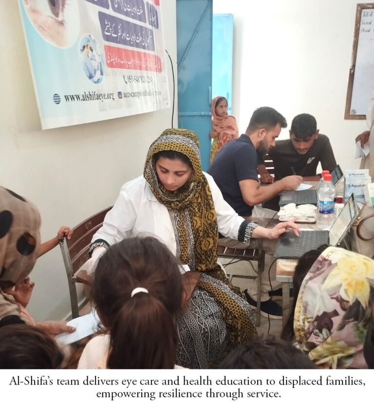 Flood victims receiving aid from Al-Shifa Trust flood relief initiative