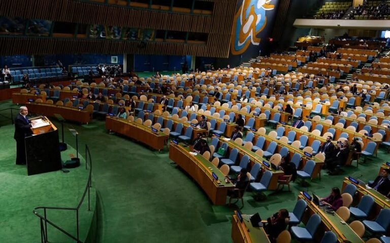 Delegates during UNGA walkout protest against Netanyahu