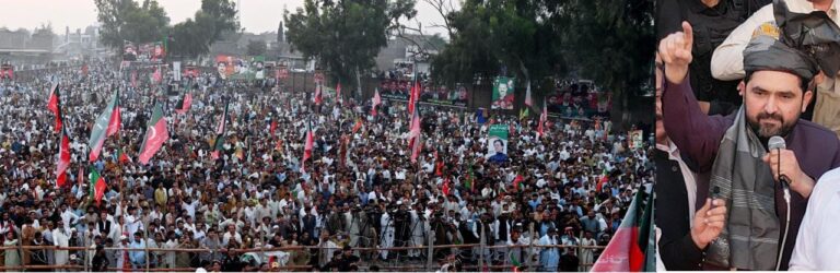 CM KPK Sohail Afridi speaks at Charsadda rally, pledging loyalty to Imran Khan
