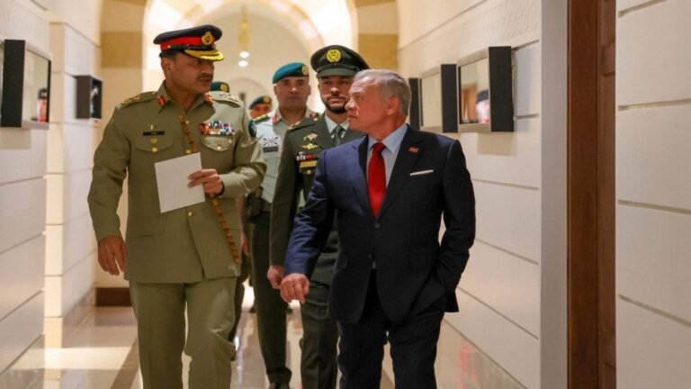 Field Marshal Asim Munir meeting King Abdullah II in Amman during official visit to Jordan