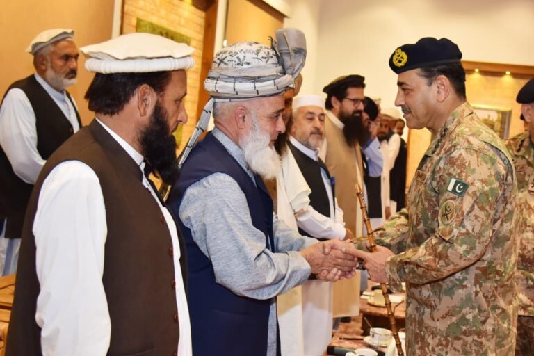 COAS Field Marshal Asim Munir addressing tribal elders during visit to Peshawar