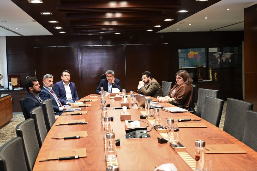 FFC executives presenting corporate performance during virtual briefing from Rawalpindi Head Office