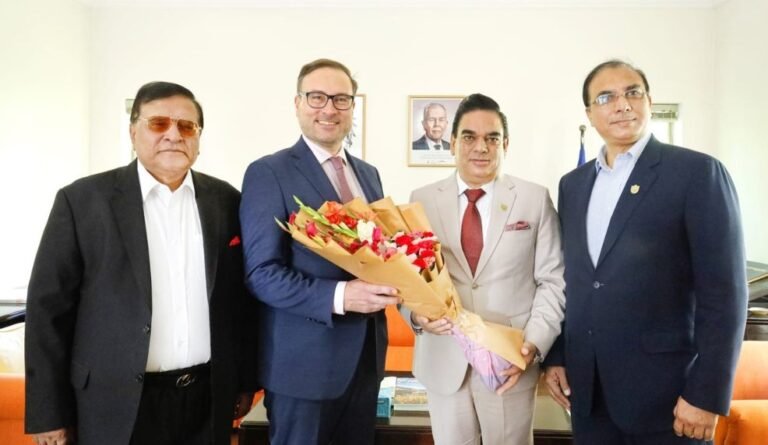 ICCI President Sardar Tahir Mehmood meeting Austrian Ambassador Wolfgang Oliver Kutschera in Islamabad