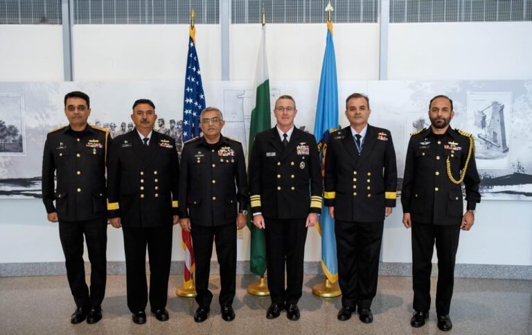 Admiral Naveed Ashraf meeting US naval officials to strengthen Pakistan–US maritime cooperation