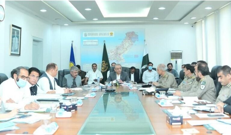 Abdul Aleem Khan chairing Motorway Police performance review meeting