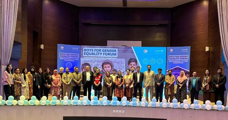 PRCS and UNICEF representatives launching gender equality and HPV awareness campaign in Pakistan