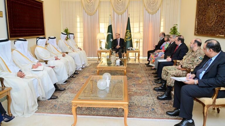 Prime Minister Shehbaz Sharif meeting Qatari delegation to discuss investment under SIFC