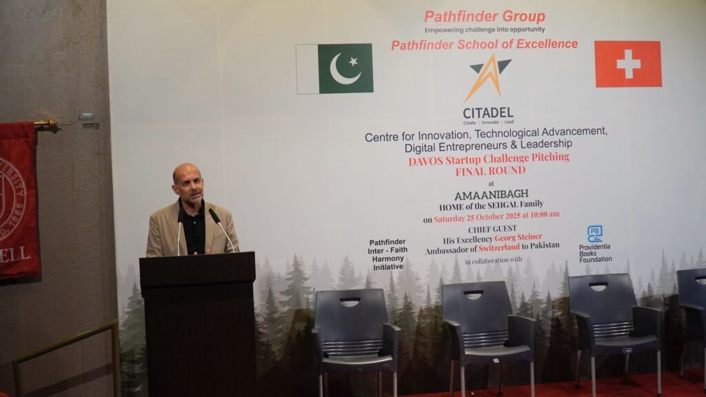 Startups’ innovation, resilience, highlighting Pakistan’s global potential, Georg Steiner Pakistani startups presenting innovative ideas at the Davos Startup Challenge in Islamabad