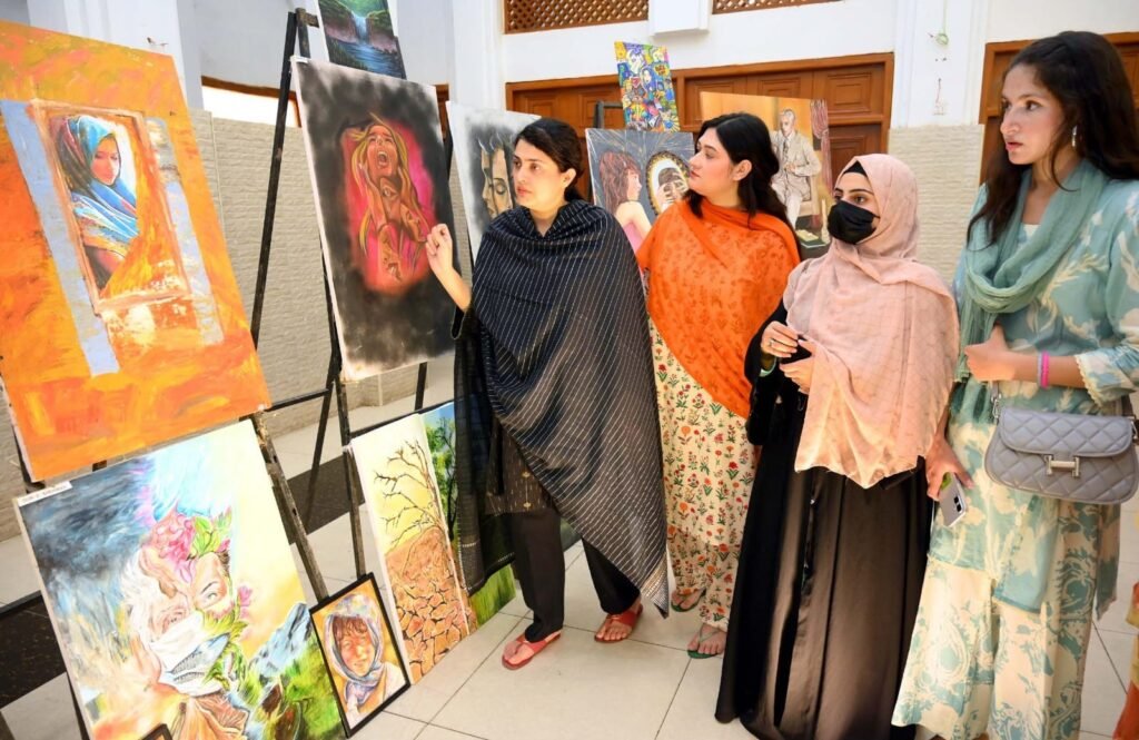 Street children’s artwork displayed at University of Peshawar on International Day of Artists