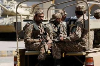 Security forces conduct an operation in the Baitani hills of Lakki Marwat following reports of militant presence.