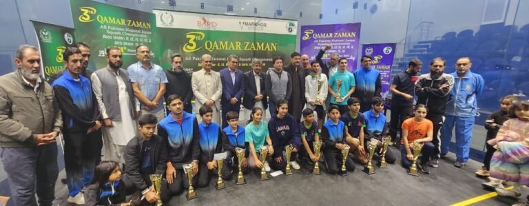 Players at the Qamar Zaman All Pakistan National Junior Squash Championship in Peshawar