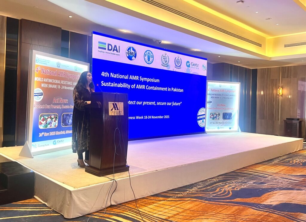 DG Health Emphasizes Effective Implementation of National AMR Action Plan DG Health speaking at National AMR Symposium on sustainable containment in Pakistan