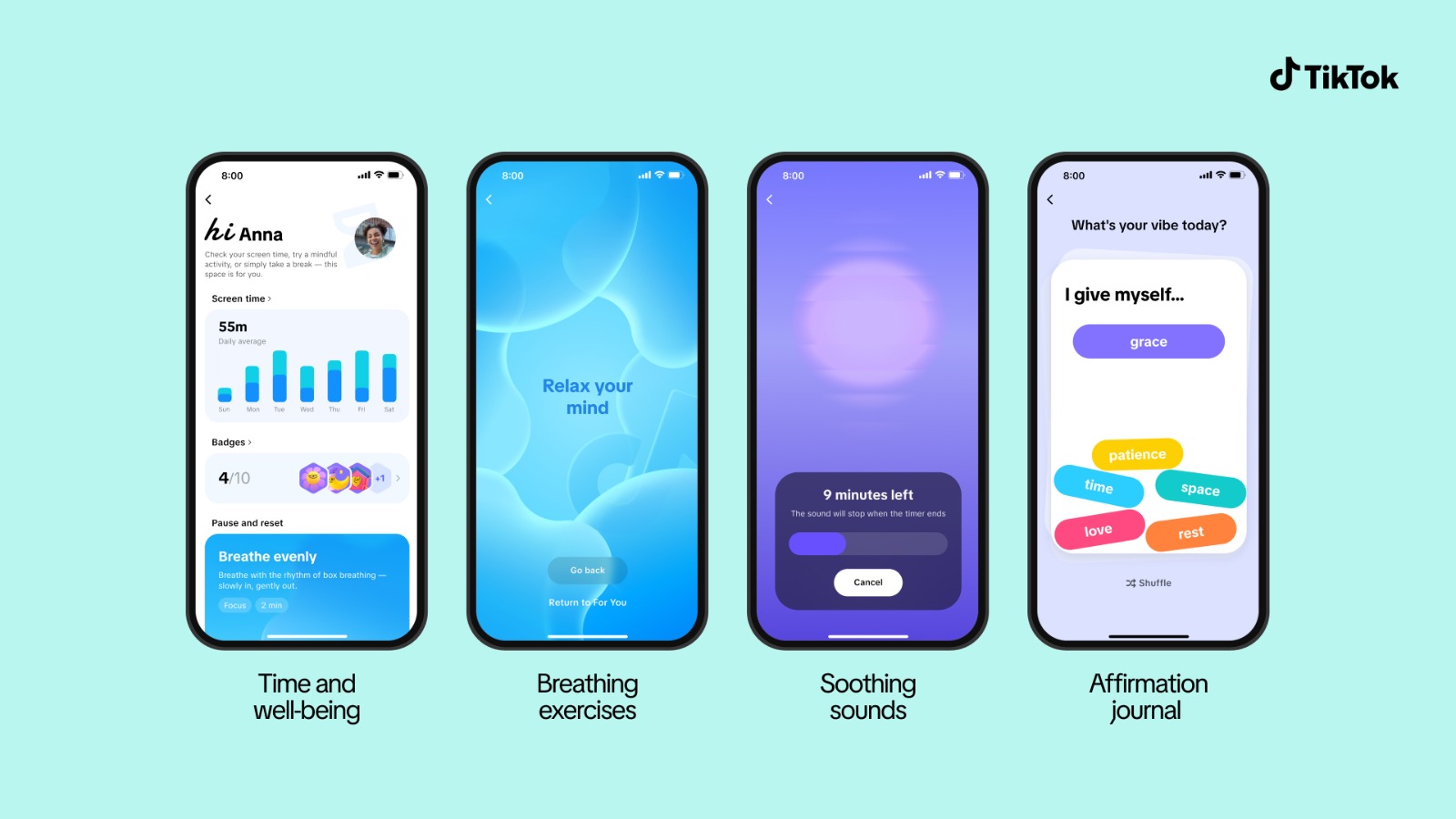 TikTok launches new Time and Well-being space to support healthier digital habits