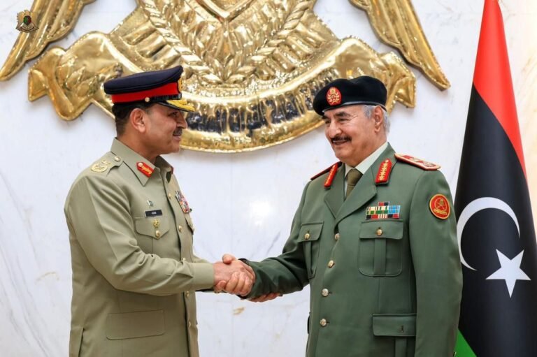 Field Marshal Asim Munir meeting Libyan military leadership during official defence talks in Libya