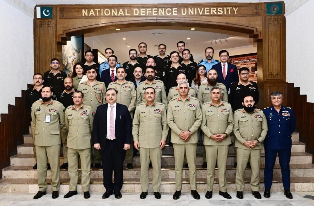 Field Marshal Asim Munir visits NDU, discusses evolving national security challenges Field Marshal Asim Munir addressing participants at the National Defence University in Islamabad