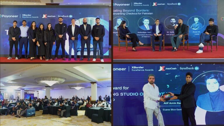 Payoneer presents awards at the XBorder Excellence Awards ceremony in Karachi.