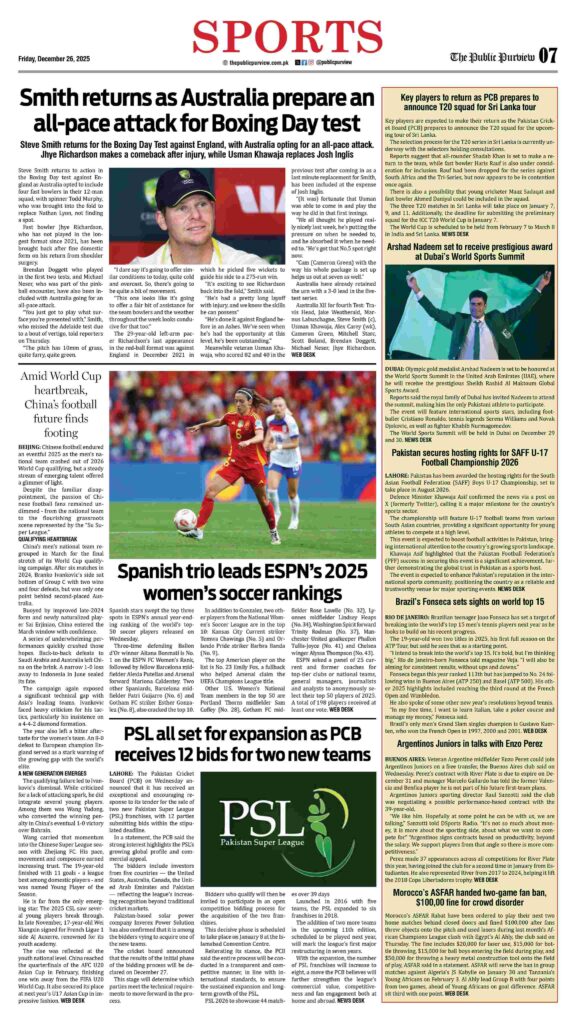 Sports 26-12-2025