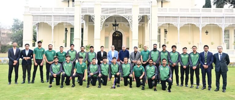 Field Marshal Syed Asim Munir meeting Pakistan Under-19 cricket team at GHQ Rawalpindi