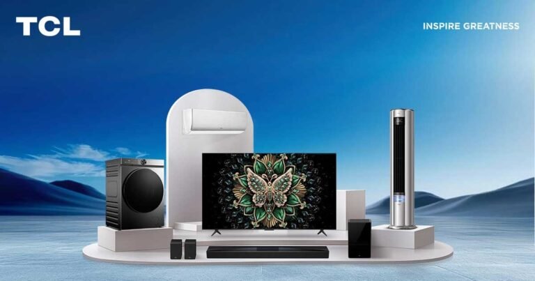 TCL home upgrade products 2026 including the C6K Mini LED TV, T5 Smart AC, and C2110WDG washer-dryer.