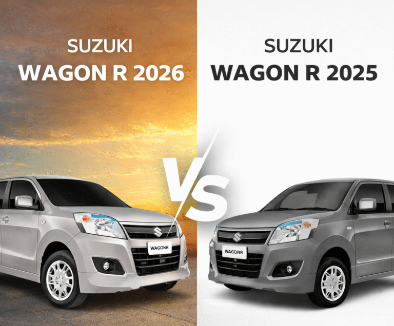Suzuki Wagon R 2026 vs Suzuki Wagon R 2025 comparison showing design and feature differences