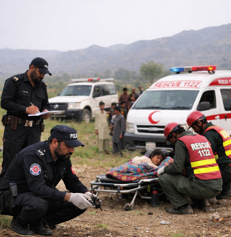 Brother killed, sister injured in explosion of explosive material in Swat field Police and rescue teams at the site of an explosion in a field in Swat’s Matta Tehsil