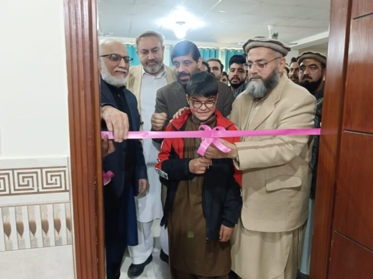 Doctors at Alkhidmat Hospital Dabgari examine children during the launch of a weekly congenital adrenal hyperplasia clinic in Peshawar.