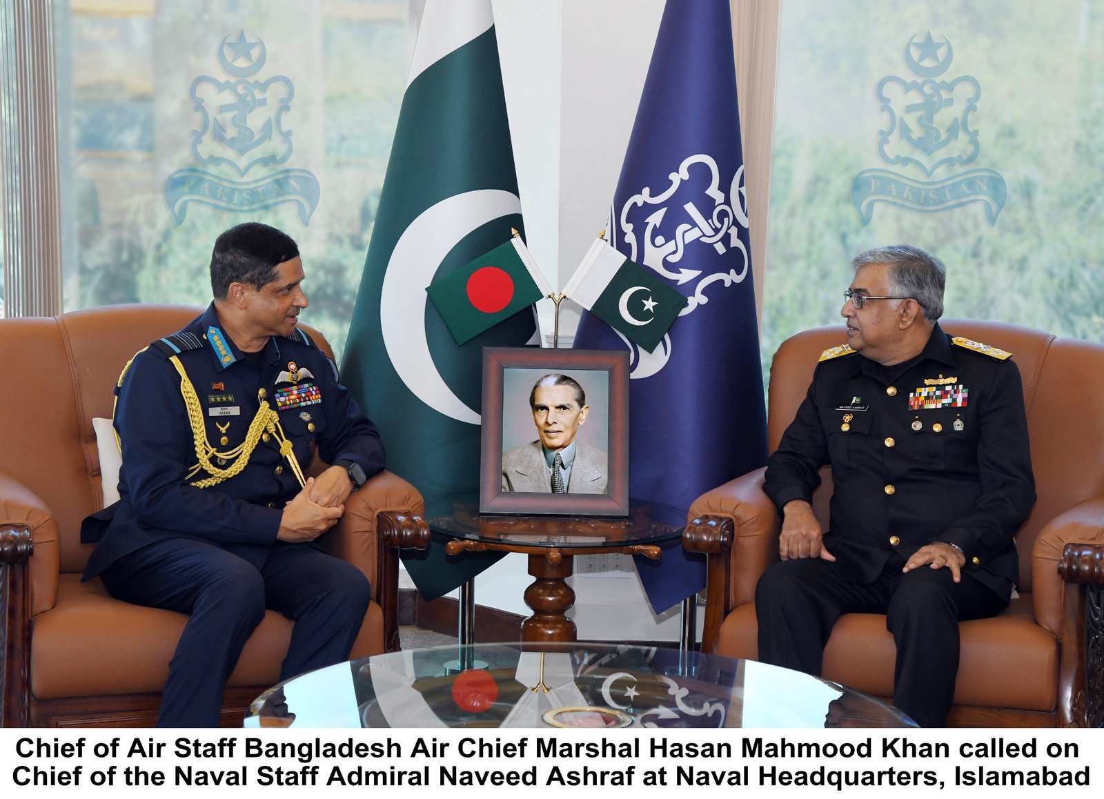 Pakistan Navy and Bangladesh Air Force chiefs hold talks on regional security in Islamabad