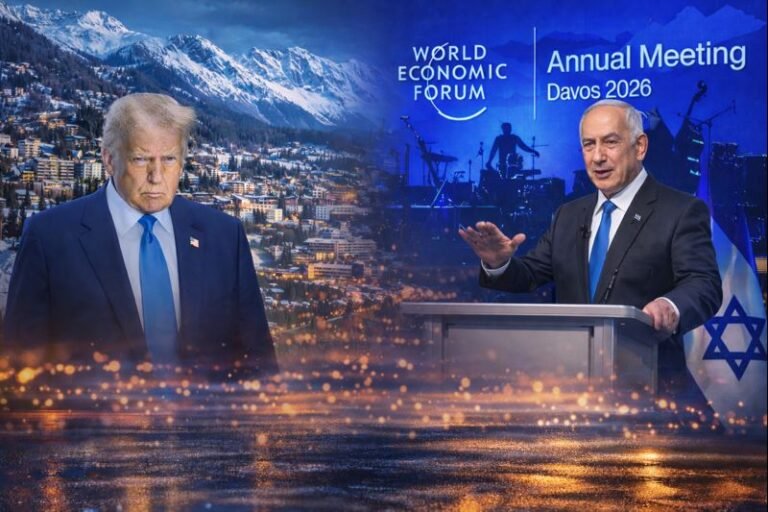 Trump to formalize ‘Board of Peace’ at Davos as Netanyahu joins initiative Donald Trump and Benjamin Netanyahu pictured against a backdrop of the World Economic Forum in Davos