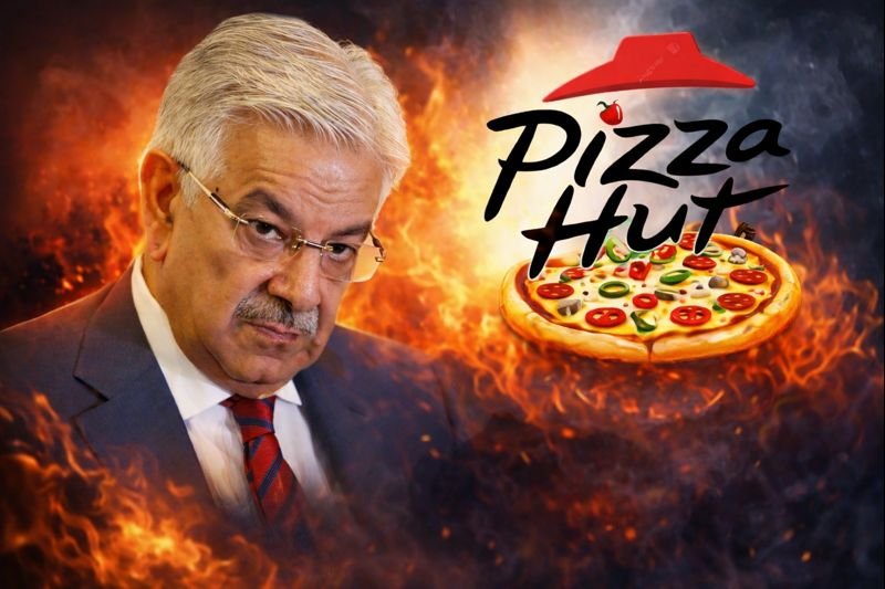 Khawaja Asif mocked for inaugurating fake Pizza Hut outlet in Sialkot