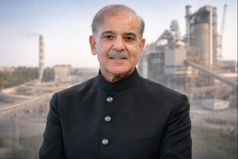 Prime Minister Shehbaz Sharif announces cheaper electricity for exporters while addressing business leaders in Islamabad.