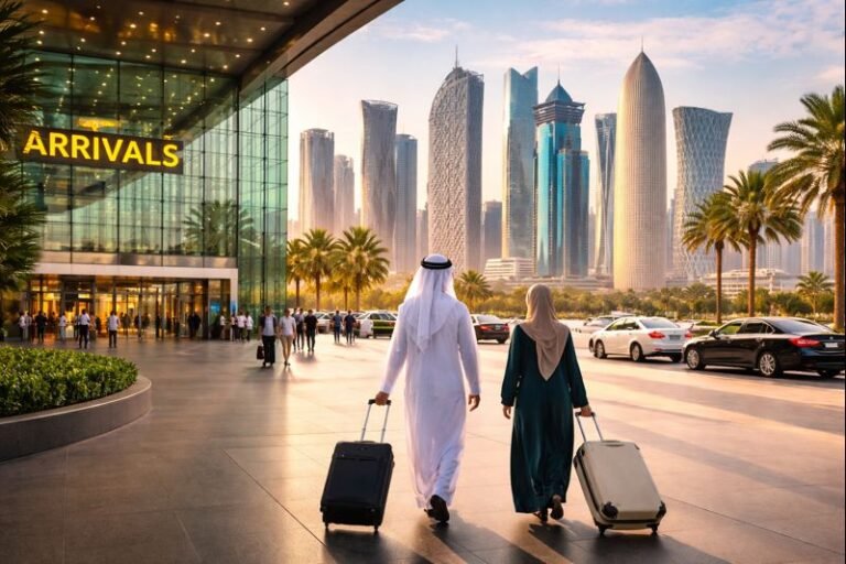 Qatar updates visa rules for GCC residents as travelers arrive at Hamad International Airport in Doha.