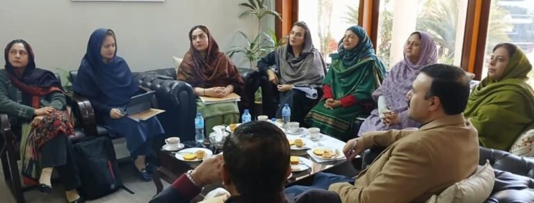 Meeting at the Khyber Pakhtunkhwa Commission on the Status of Women in Peshawar on the Women Empowerment Policy.