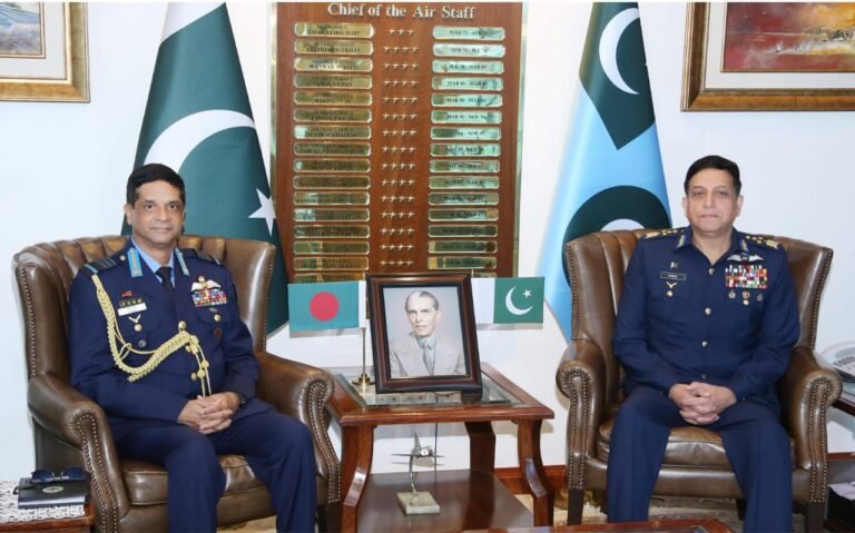 Pakistan Air Force pledges training support to Bangladesh Air Force during a high-level meeting in Islamabad.