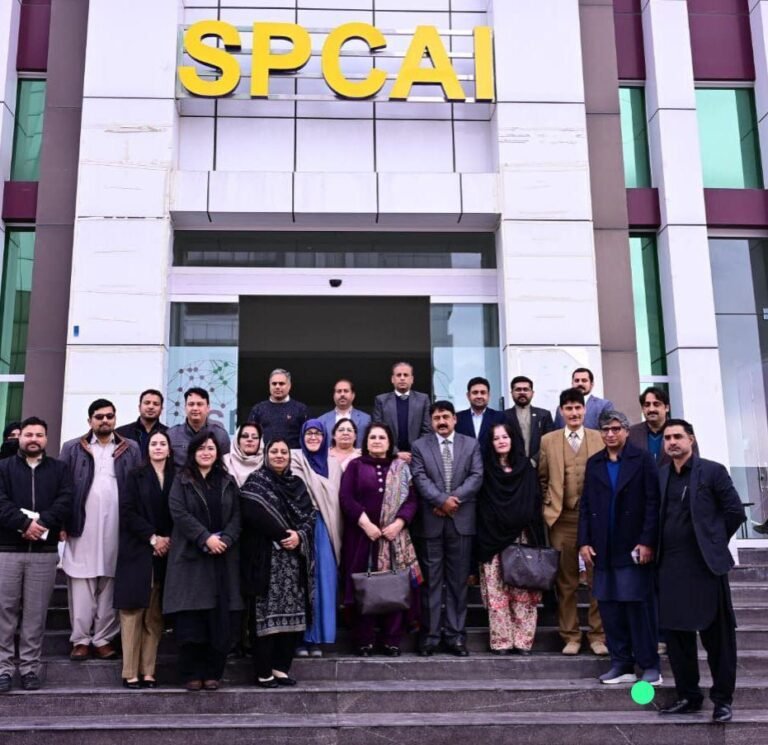 BISP Chairperson Senator Rubina Khalid visits Pak-Austria Institute of Applied Sciences and Technology in Haripur to discuss skill development.