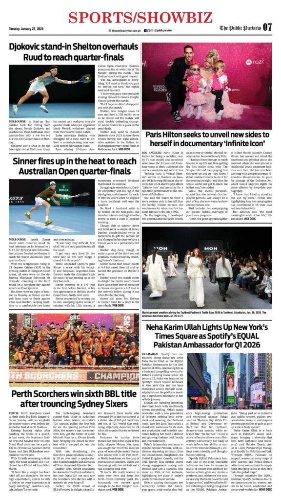 Sports/Showbiz 27-01-2026