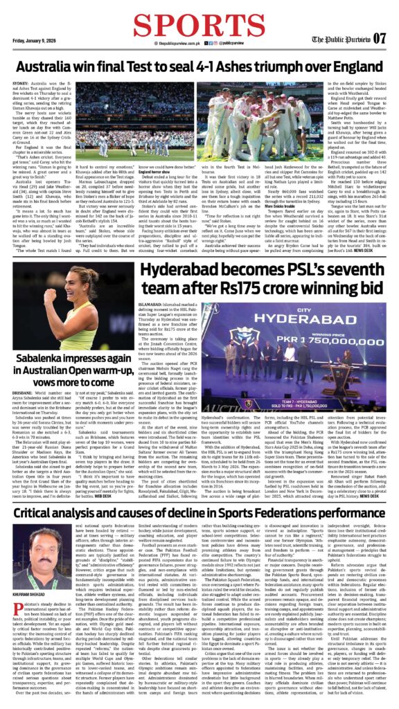 Sports 09-01-2026