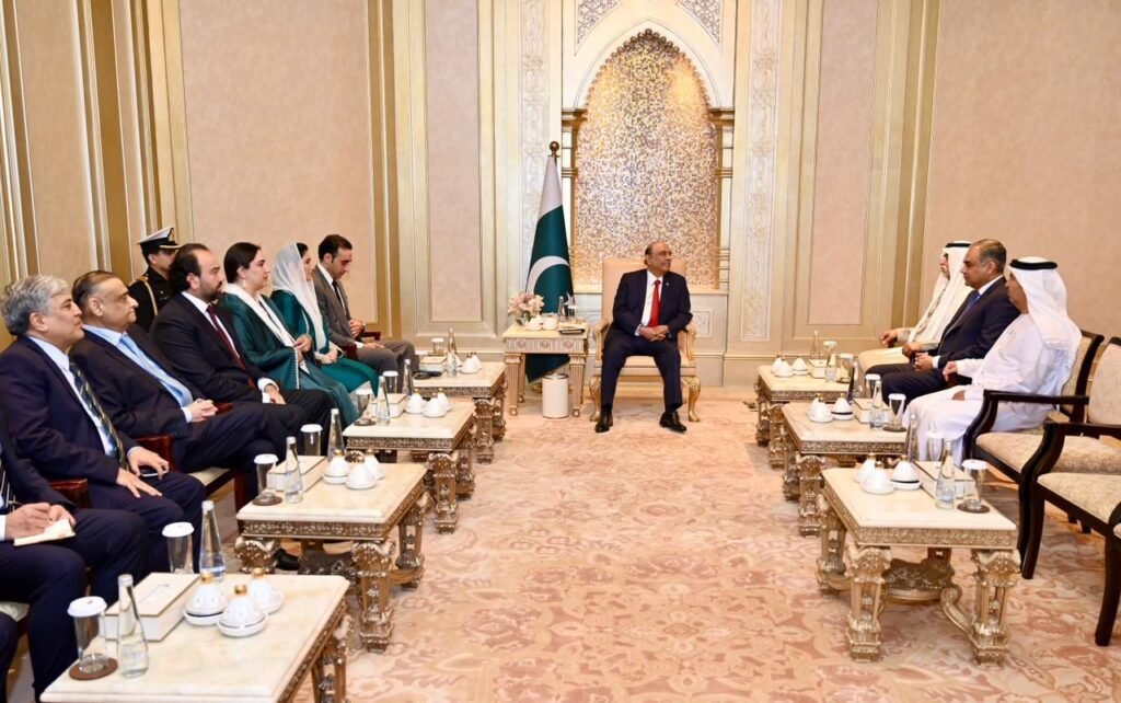 President Zardari reaffirms commitment to tolerance in meeting with UAE minister President Asif Ali Zardari meets UAE Minister of Tolerance Sheikh Nahyan bin Mubarak Al Nahyan in Abu Dhabi.