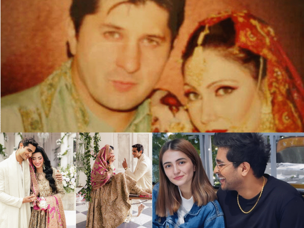 A collage highlighting Pakistani celebrity divorces in 2025 that drew public attention across entertainment and sports.